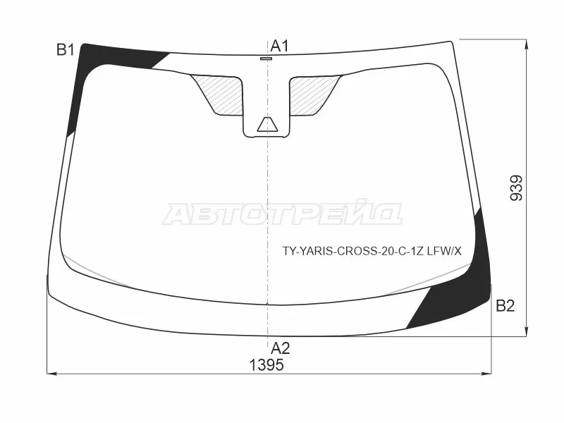 Стекло лобовое (Камера) Toyota Yaris Cross 20- (XYG: TY-YARIS-CROSS-20-C-1Z LFW/X)
