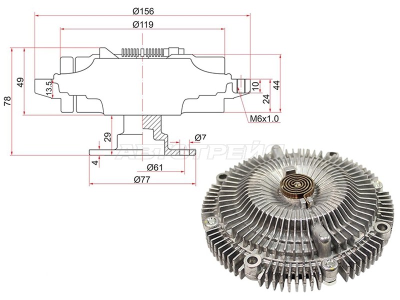 Вискомуфта NISSAN SKYLINE R33 /34, STAGEA WC34, LAUREL C34 /35  RB2#DE# (SAT: ST-21082-75T02)