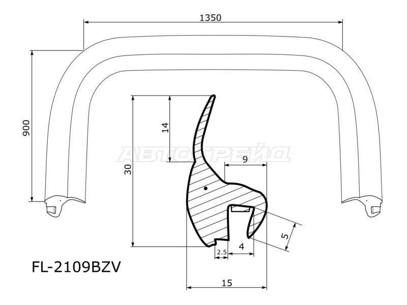 Молдинг лобового стекла (П-образный) Honda Odyssey 98-04 (FLEXLINE: FL-2109BZV)