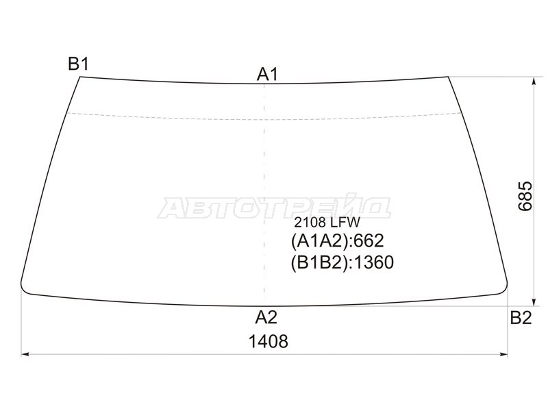 Стекло лобовое LADA 2108 84-04  / 2109 87-06  / 21099 90-04  / 2113 Samara 04-13 (XYG: 2108 LFW)