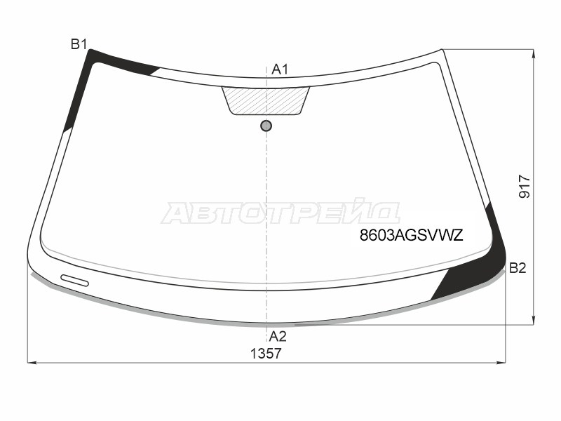 Стекло лобовое (Молдинг) Volkswagen Polo 09-20 (FUYAO: 8603AGSVWZ)