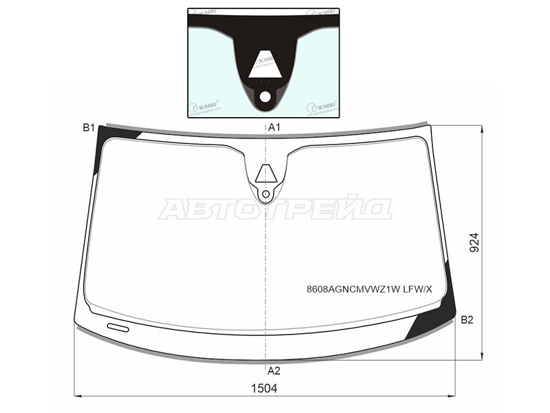 Стекло лобовое (Камера / Датчик дождя / Молдинг / SPORTBACK) Audi A7 10-18 (XYG: 8608AGNCMVWZ1W LFW/X)