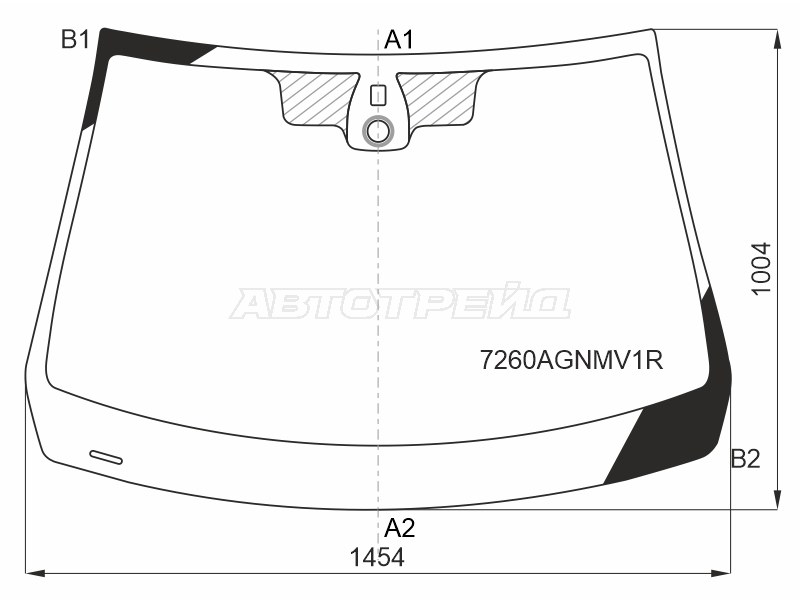 Стекло лобовое (Датчик дождя) Renault Megane 02-09 (FUYAO: 7260AGNMV1R)