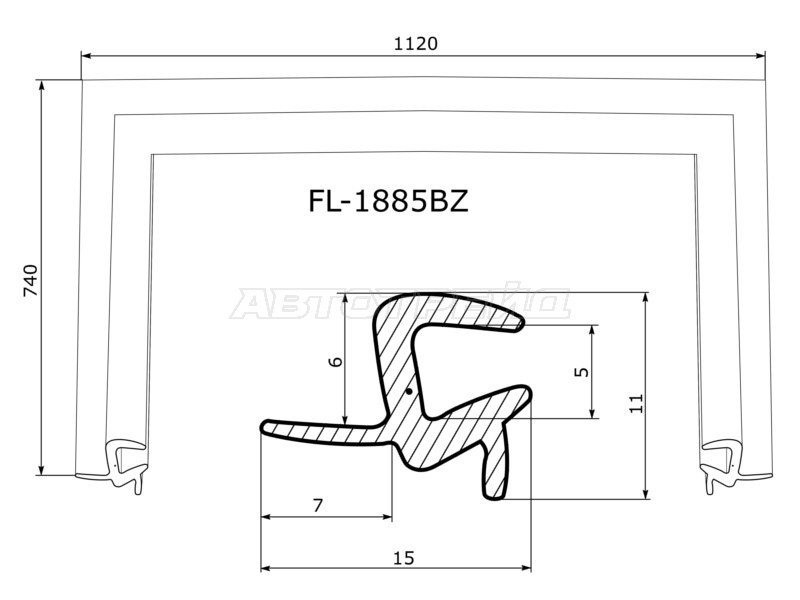 Молдинг лобового стекла Chevrolet Spark 10-22  / Daewoo Matiz 09-11 (FLEXLINE: FL-1885BZ)