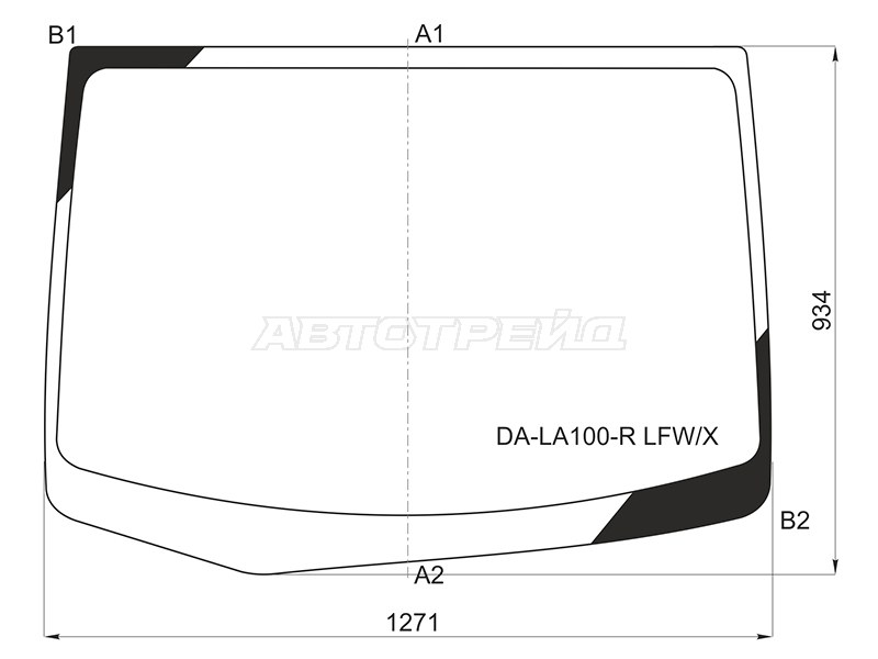 Стекло лобовое Daihatsu Move 10-14  / Subaru Stella 11-14 (XYG: DA-LA100-R LFW/X)