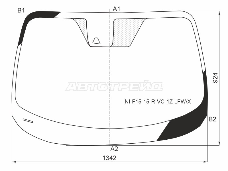 Стекло лобовое (Камера) Nissan Juke 14-20 (XYG: NI-F15-15-R-VC-1Z LFW/X)
