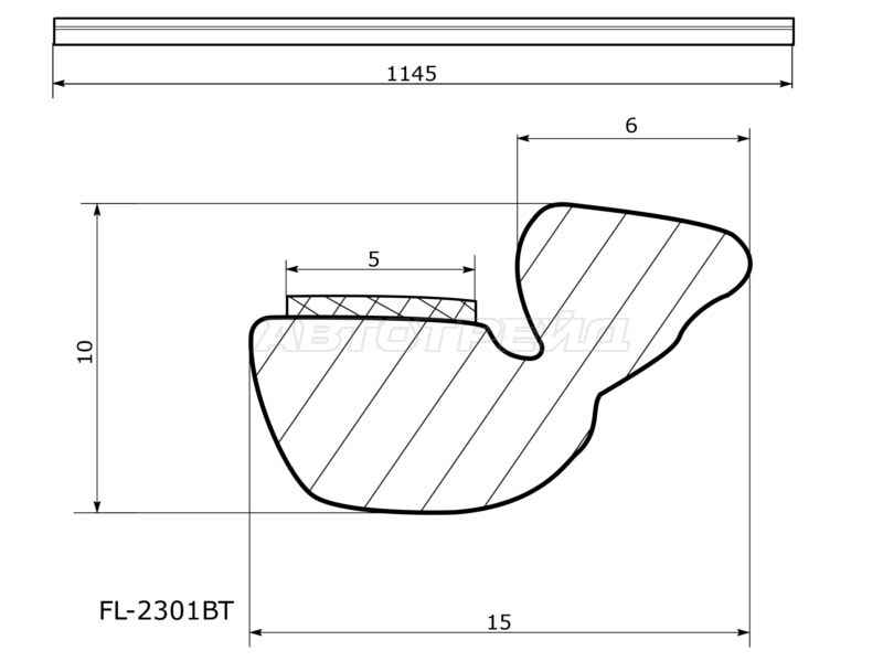 Молдинг лобового стекла (Сверху) Audi A4 08-15  / S4 08-16 (FLEXLINE: FL-2301BT)