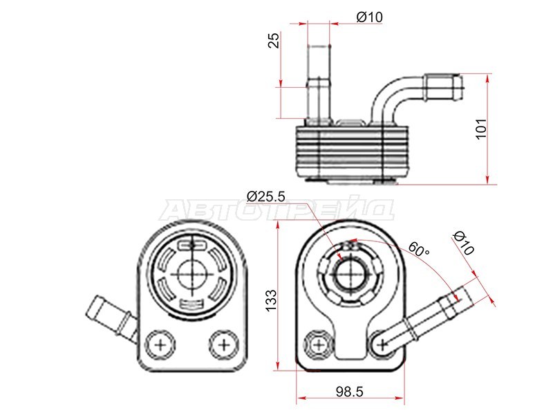 Радиатор масляный FORD C-MAX 10- /FIESTA 08- /FOCUS II 04-11 /FOCUS III 11- /KUGA 13- /MONDEO 07- /VOLVO S (SAT: ST-1852773)