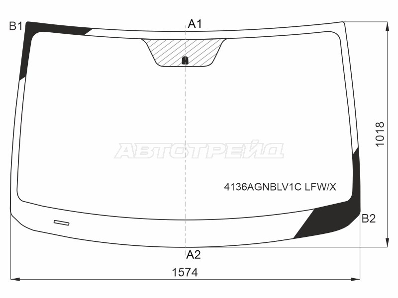 Стекло лобовое (Электрохромное зеркало) Hyundai Grand Starex 17-22  / H1 07-  / Starex 07-17 (XYG: 4136AGNBLV1C LFW/X)