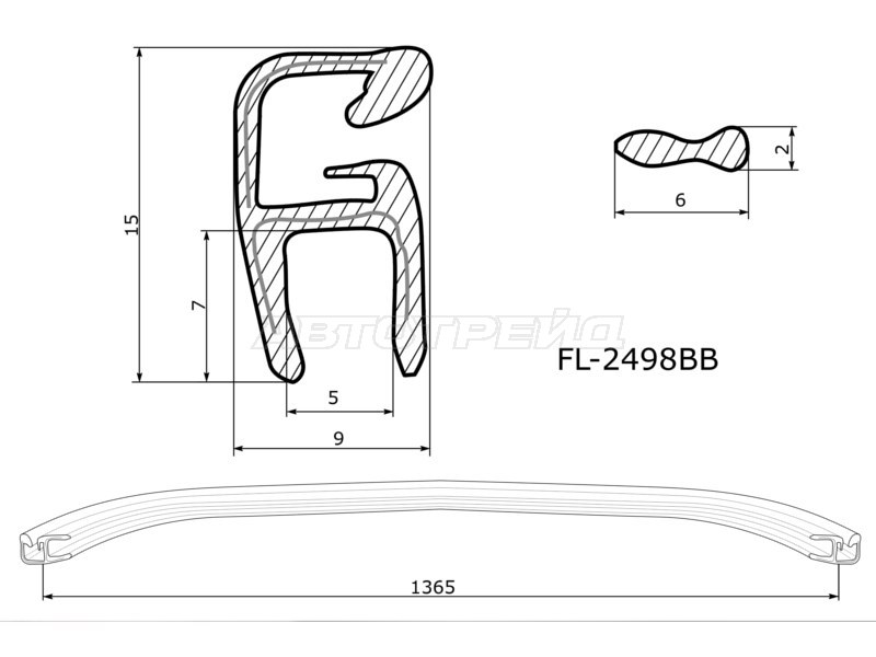 Молдинг лобового стекла Volkswagen Polo 01-20 (FLEXLINE: FL-2498BB)