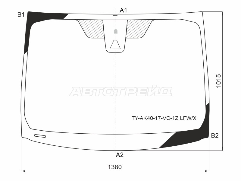 Стекло лобовое (Камера) Toyota Prius Alpha 14-21  / Prius v 14-18 (XYG: TY-AK40-17-VC-1Z LFW/X)