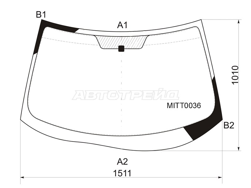 Стекло лобовое Mitsubishi Outlander 05-12  / Citroen C-Crosser 07-12  / Peugeot 4007 07-14 (KMK: MITT0036)