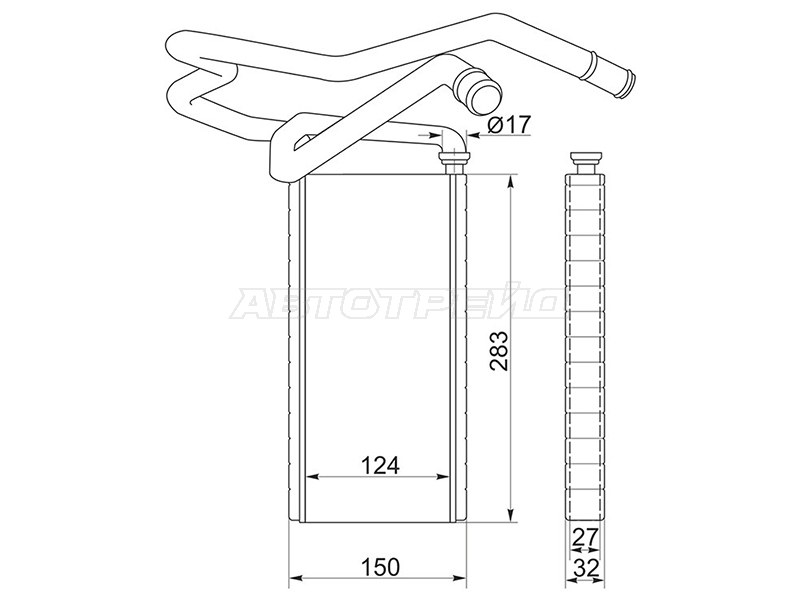 Радиатор отопителя салона TOYOTA LAND CRUISER PRADO 120 /SURF 215 02-09 /FJ CRUISER 10- (SAT: ST-TY91-395-0)