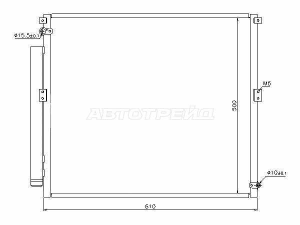 Радиатор кондиционера Toyota Land Cruiser Prado (J120) 02-09  / 4Runner 02-09  / Hilux Surf 02-09 (SAT: ST-TY91-394-M0)