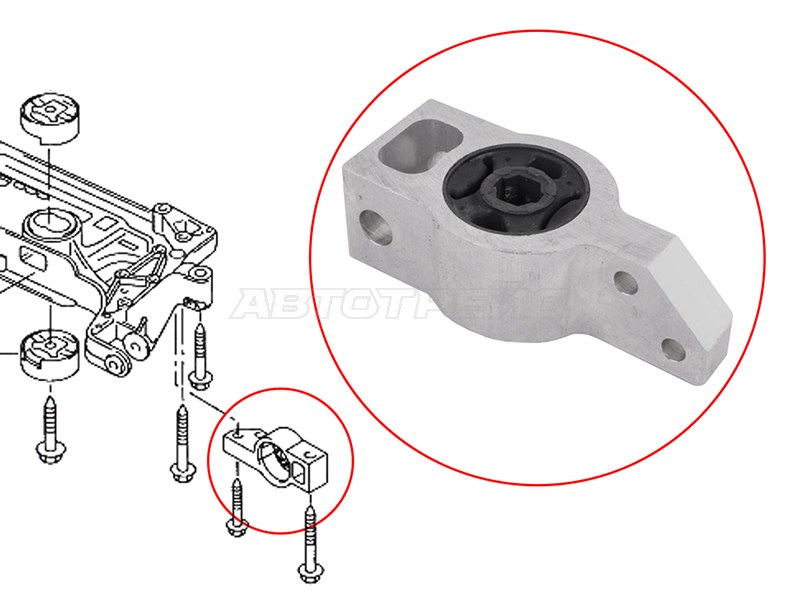 Сайлентблок задний переднего рычага VW JETTA 05-16 /PASSAT 05-15 /TIGUAN 07- /AUDI Q5 11- /TT 06-14 (SAT: ST-3C0199231E)