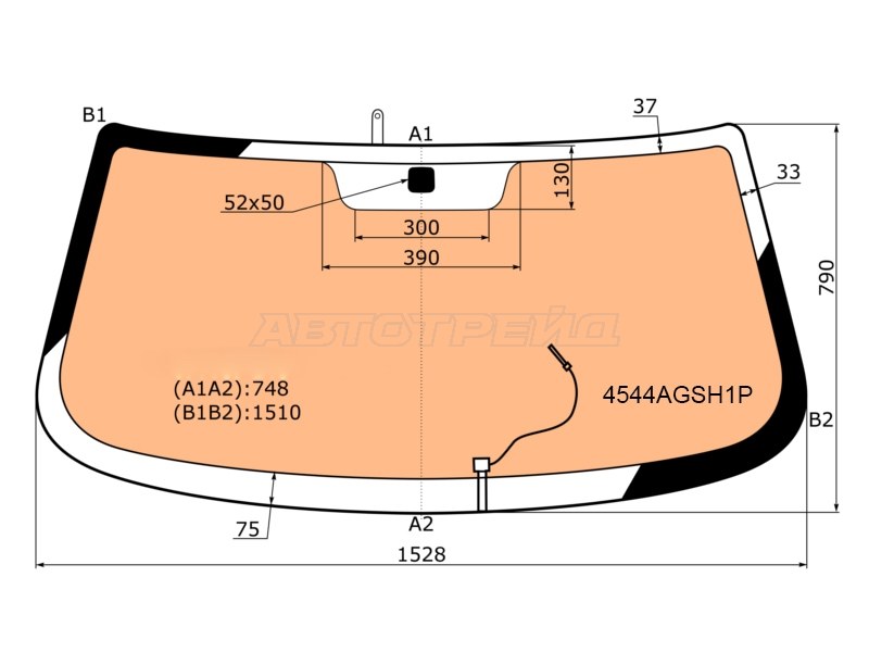 Стекло лобовое (Обогрев полный) Chevrolet Niva 98- (BOR: 4544AGSH1P)