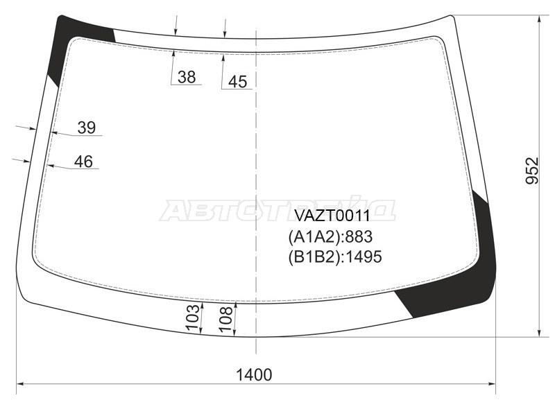 Стекло лобовое LADA Kalina 04-18  / Kalina Cross 14-18  / Kalina Sport 08-18 (KMK: VAZT0011)