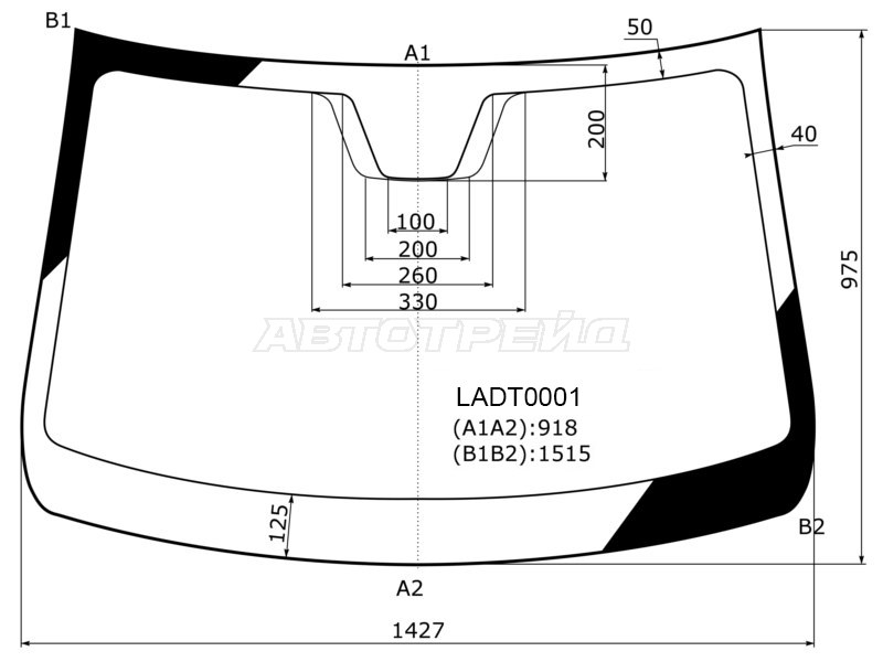 Стекло лобовое LADA Vesta 15-  / Vesta Cross 17-  / Vesta Sport 18-22 (KMK: LADT0001)