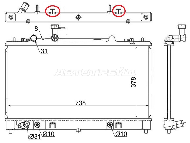 Радиатор Mazda 6 02-12  / Atenza 02-12 (SAT: SG-MZ0005-2)