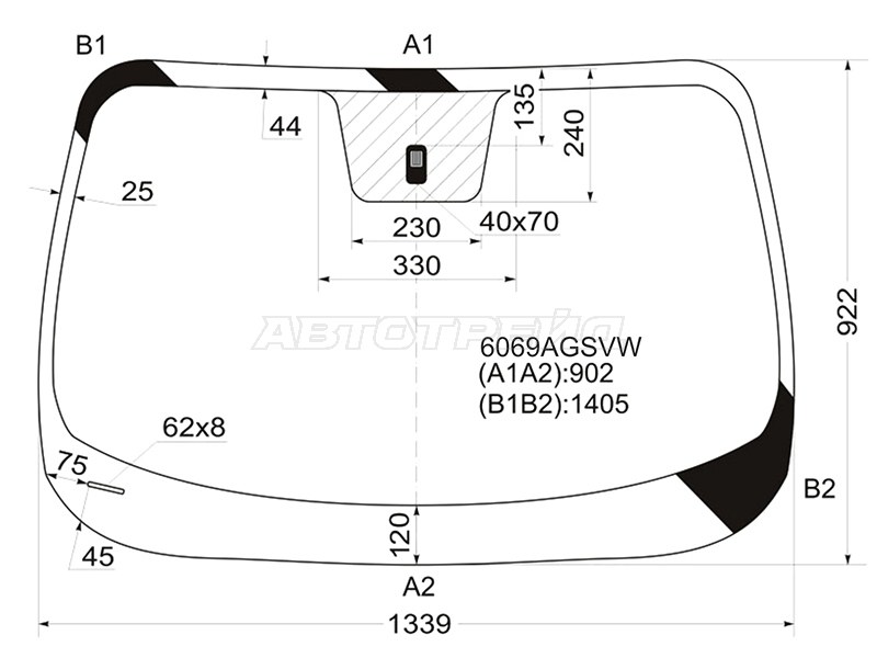 Стекло лобовое Nissan Juke 10-20 (AGC: 6069AGSVW)