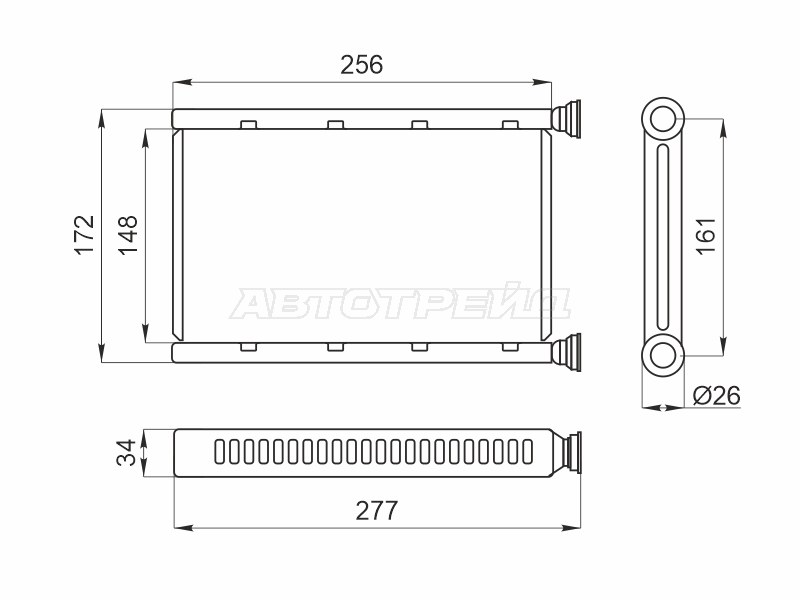 Радиатор отопителя салона BMW 1-SERIES E87 04- /3-SERIES E90 05-11 /X1 E84 09- (SAT: ST-BM90-395-0)