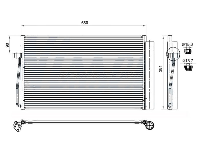Радиатор кондиционера BMW 5-Series 03-10  / 6-Series 03-10  / 7-Series 01-08 (SAT: ST-BM60-394-A0)