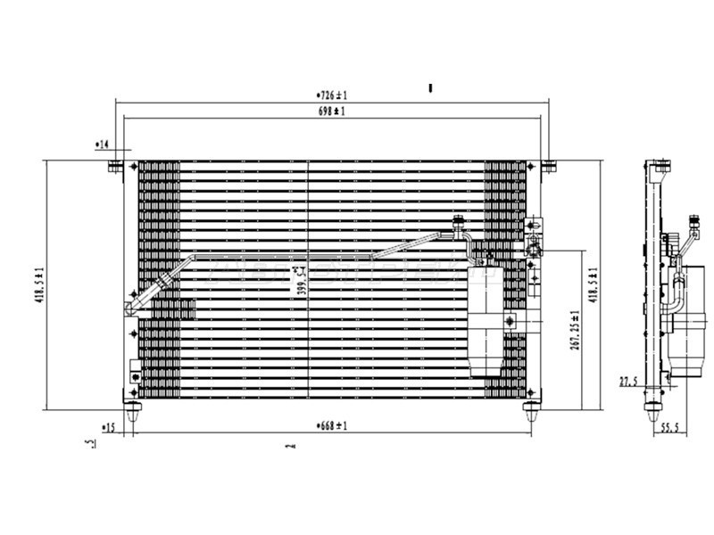 Радиатор кондиционера Toyota Mark II (X90) 92-96  / Chaser (X90) 92-96  / Cresta (X90) 92-96 (SAT: ST-TY13-394-0)