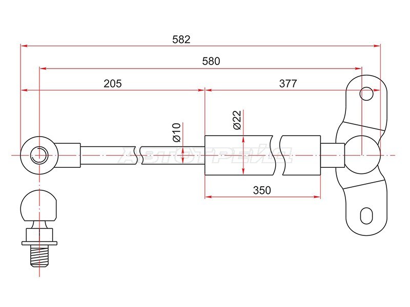 Амортизатор крышки багажника Honda Odyssey 98-04 (SAT: ST-04746-S3N-000)