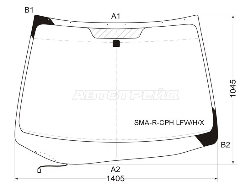 Стекло лобовое (Обогрев щеток) Honda Stream 06-14 (XYG: SMA-R-CPH LFW/H/X)