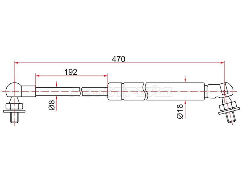 Амортизатор капота Toyota Mark II (X90) 92-96  / Chaser (X90) 92-96  / Cresta (X90) 92-96 (SAT: ST-53440-29075)