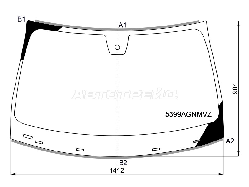 Стекло лобовое (Датчик дождя / Молдинг / 4D SED /5D WGN) Mercedes-Benz A-Class 18-23  / CLA-Class 19-23 (FUYAO: 5399AGNMVZ)