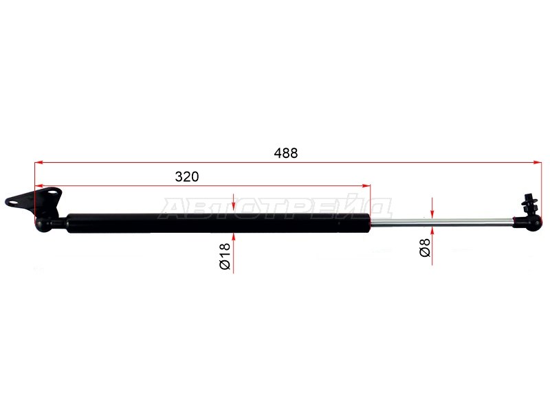 Амортизатор крышки багажника Toyota Land Cruiser (J200) 07-21  / Lexus LX 07-23 (SAT: ST-68950-69085)