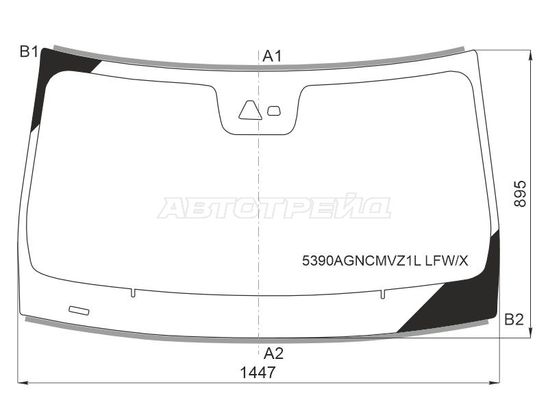 Стекло лобовое (Камера / Датчик дождя / Молдинг / 4D SED) Mercedes-Benz CLS-Class 17-21 (XYG: 5390AGNCMVZ1L LFW/X)