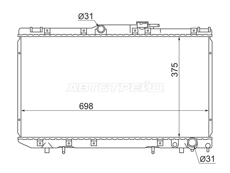 Радиатор Toyota Caldina (T190) 92-02  / Carina (T190) 92-96  / Carina E 92-98  / Corona (T190) 92-96 (SAT: TY0002-CT190)