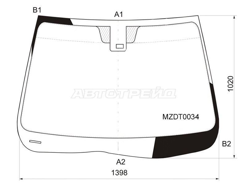 Стекло лобовое (Датчик дождя) Mazda 6 07-12 (KMK: MZDT0034)