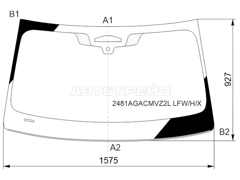 Стекло лобовое (Три камеры / Датчик дождя / Молдинг / Большая камера) BMW 7-Series 19-23 (XYG: 2481AGACMVZ2L LFW/H/X)