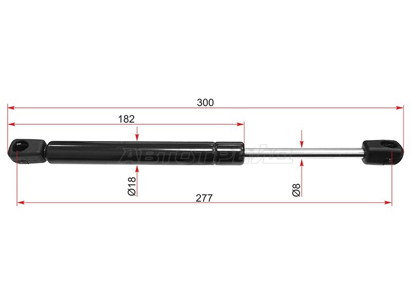 Амортизатор крышки багажника Audi A4 94-01  / Volkswagen Jetta 98-05  / Passat 96-00  / Audi TT 98-06  / Skoda Fabia 99-08  / Volkswagen Bora 98-05 (SAT: ST-6Y5827550A)
