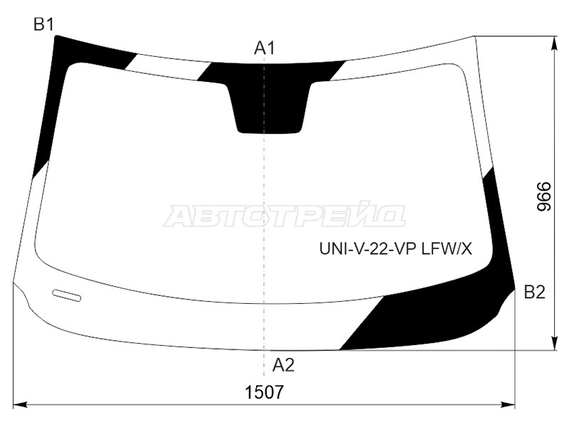 Стекло лобовое Changan UNI-V 22- (XYG: UNI-V-22-VP LFW/X)