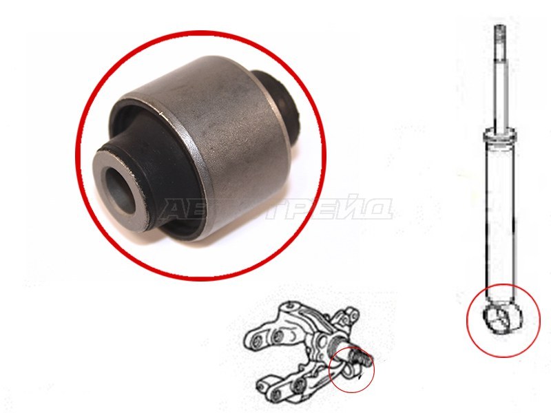 Сайлентблок заднего амортизатора (цапфы) HONDA ODYSSEY (RHD) 94-03 /S-MX 96-02 /STEPWGN 96-05 /ACCORD 02-08 (SAT: ST-52622-SX0-003)