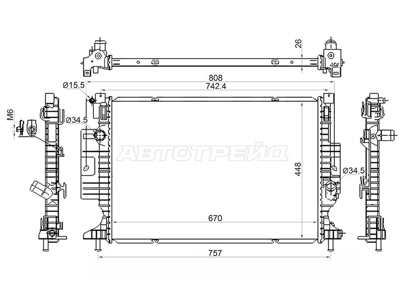 Радиатор Ford Focus 10-19  / Kuga 13-19  / C-MAX 10-19 (SAT: FD0011-1)
