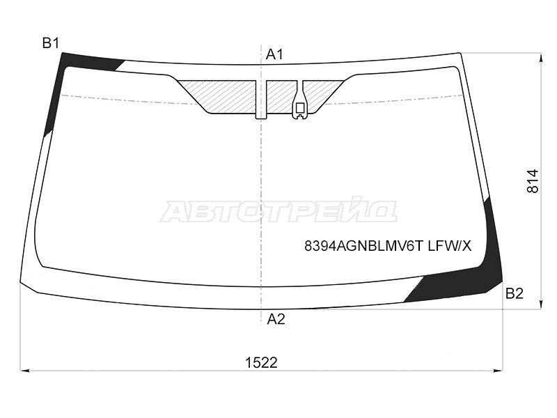 Стекло лобовое (Датчик дождя) Toyota Land Cruiser Prado (J150) 17-24 (XYG: 8394AGNBLMV6T LFW/X)