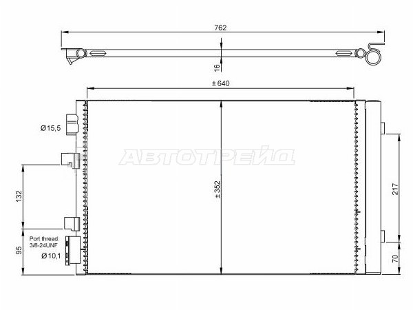 Радиатор кондиционера Renault Fluence 09-17  / Grand Scenic 09-16  / Megane 08-16  / Scenic 09-15 (SAT: ST-RN49-394-A0)