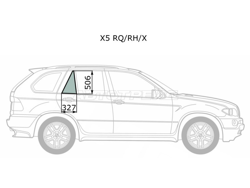 Стекло форточки (Цвет зеленый) BMW X5 99-06 (XYG: X5 RQ/RH/X)