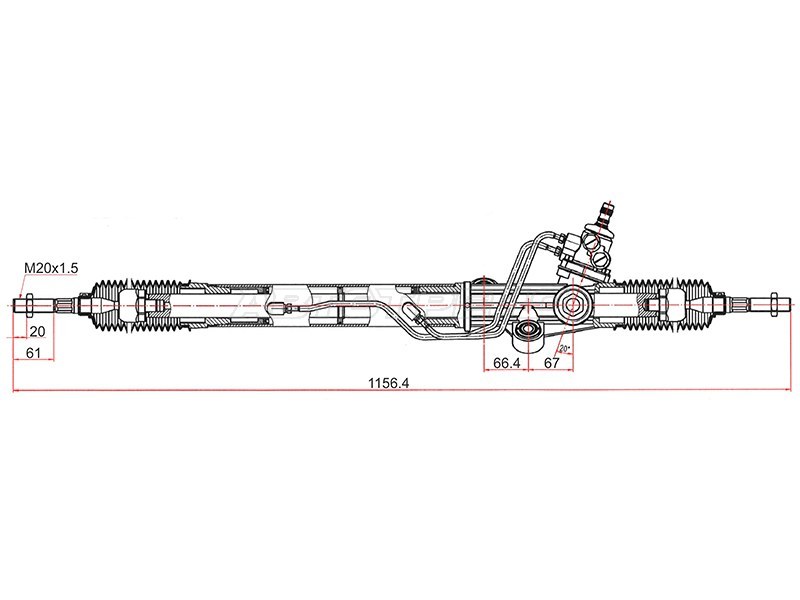 Рейка рулевая Toyota Land Cruiser 98-02 LHD (SAT: ST-44250-60060)