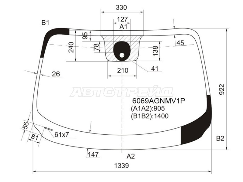 Стекло лобовое (Датчик дождя / Сборка Британия) Nissan Juke 10-20 (FUYAO: 6069AGNMV1P)