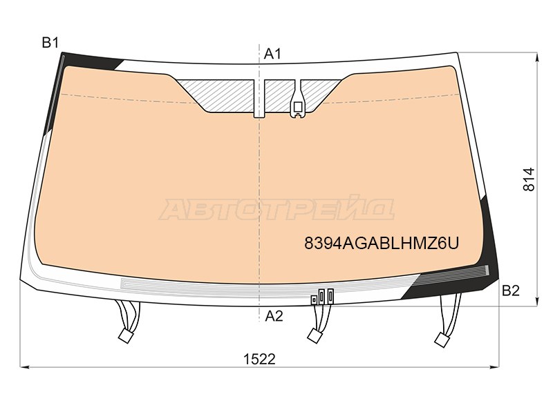 Стекло лобовое (Обогрев полный / Датчик дождя / Молдинг) Toyota Land Cruiser Prado (J150) 17-24  / Lexus GX 09-19 (AGC: 8394AGABLHMZ6U)