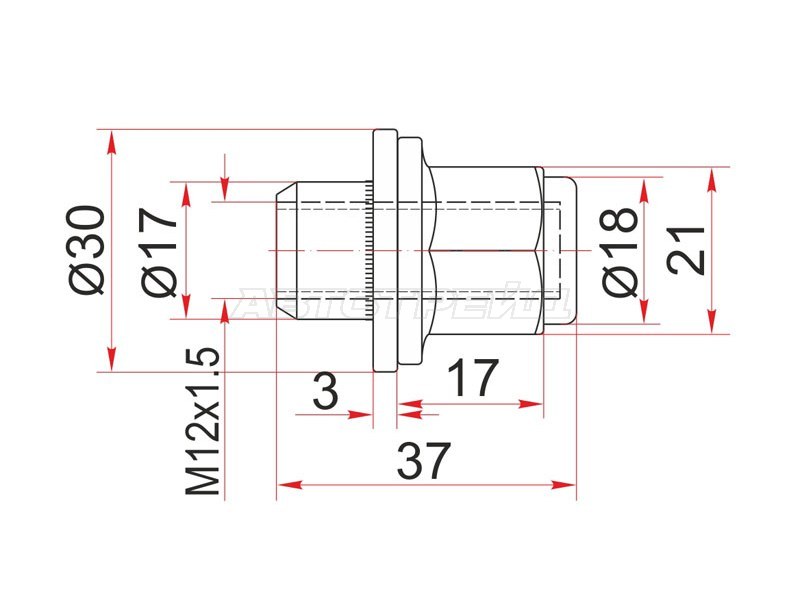 Гайка колесная хром закрытая HYUNDAI /KIA /LEXUS /MITSUBISHI /TOYOTA (SAT: ST-90942-01033)