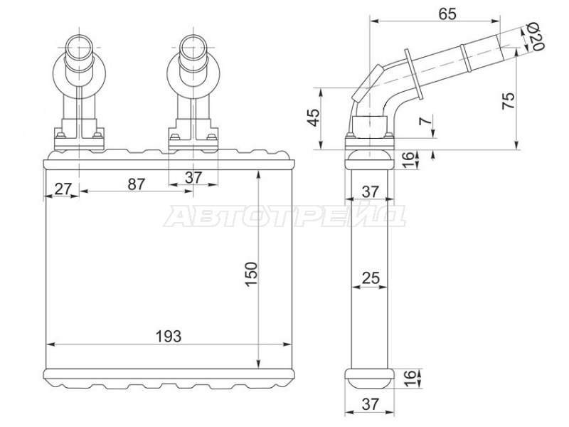 Радиатор отопителя салона NISSAN BLUEBIRD U14 /SUNNY B14 /PRIMERA P11 95-01 (SAT: ST-DT07-395-0)