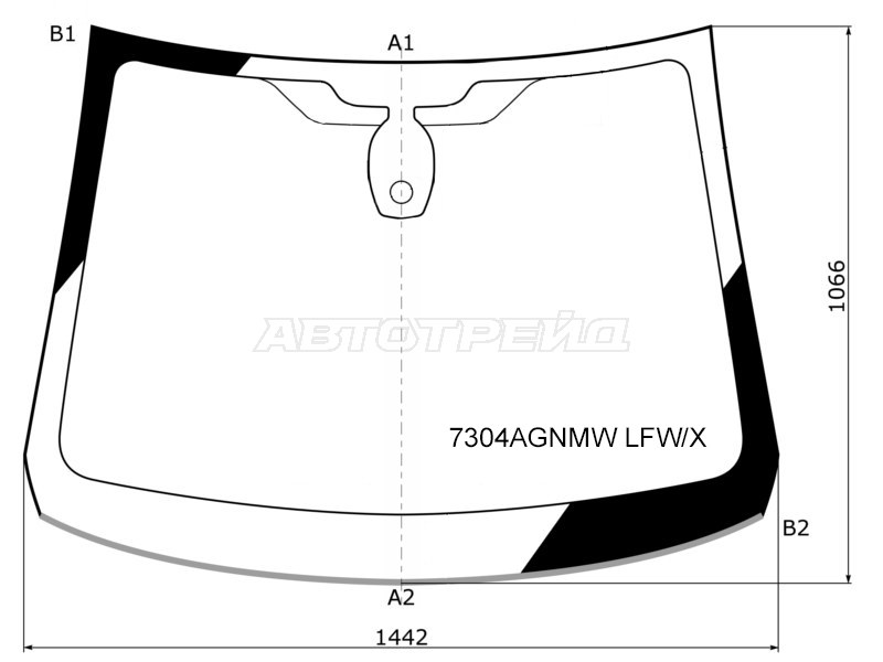 Стекло лобовое (Датчик дождя / Молдинг) Renault Kaptur 16-20 (XYG: 7304AGNMW LFW/X)