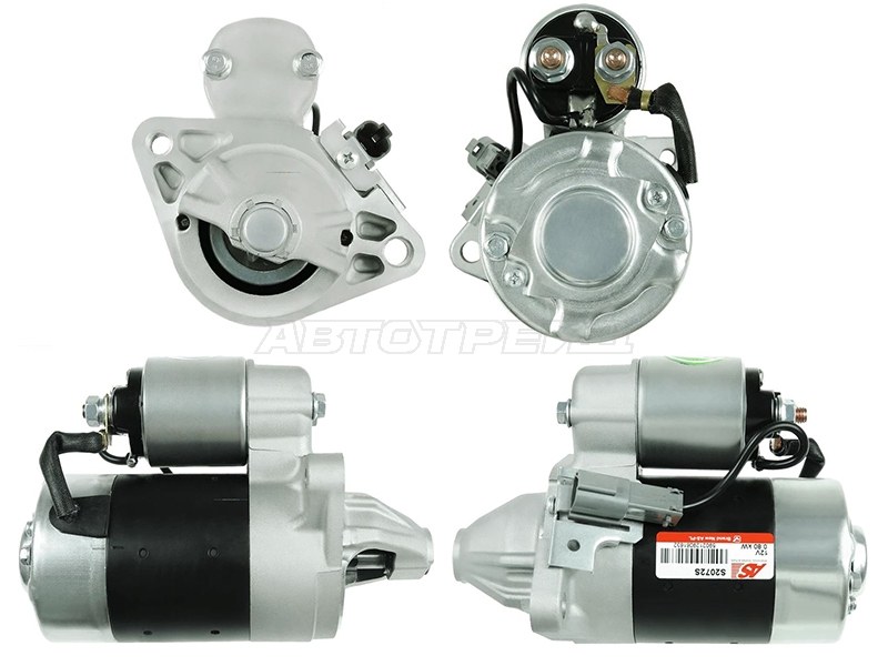 Стартер Nissan AD 90-02  / Almera 95-06  / Primera 90-08  / Sunny 87-00  / Jaguar S-type 02-08  / Nissan 200SX 94-98  / Almera Classic 06-12  / Avenir 90-99  / Bluebird 91-98 (0,8 kW / Z=8 / (HITACHI)) (AS-PL: S2072S)